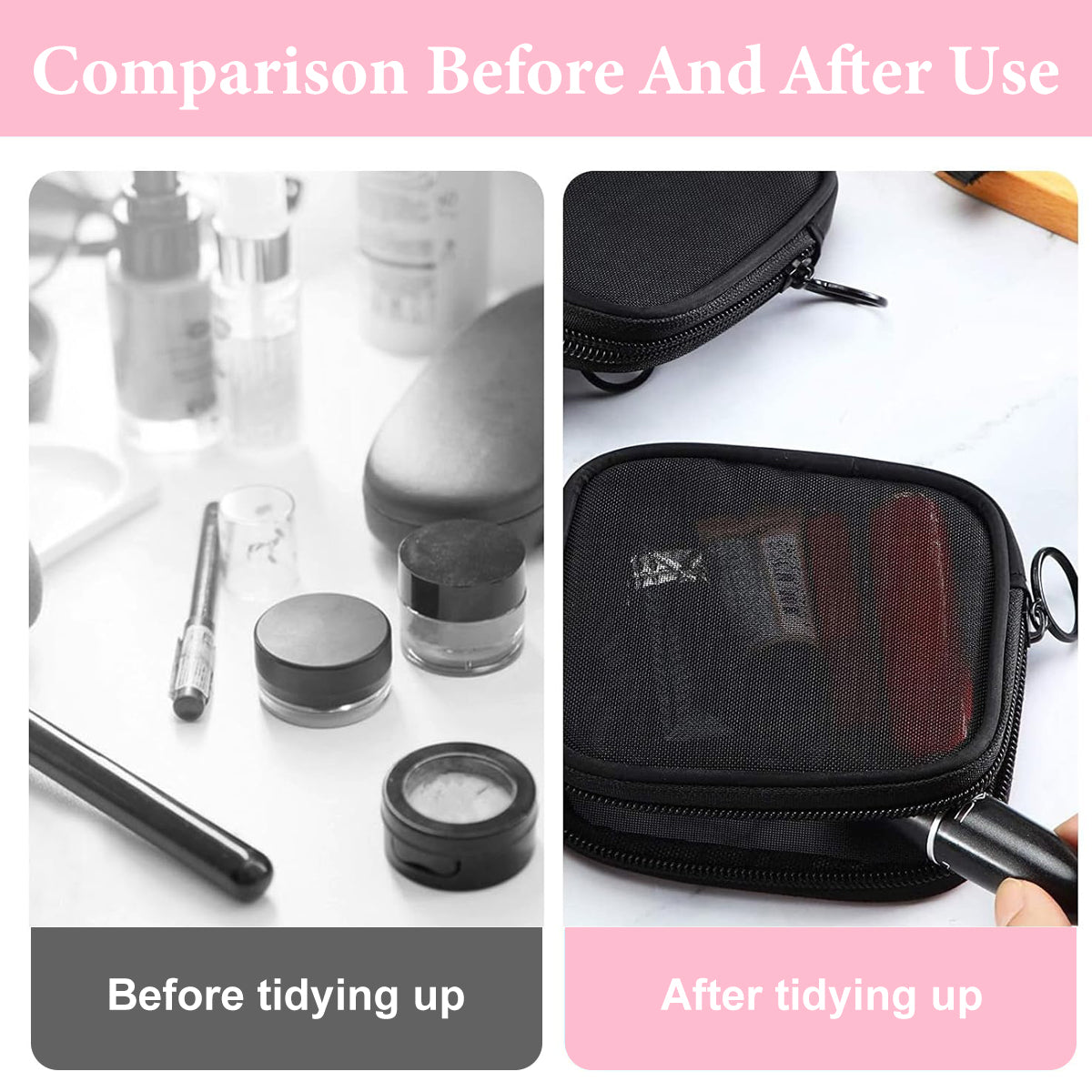 MAYCREATE 4Pcs Small Pouches, MAYCREATE Pouch Purse, Mesh Makeup Women Pouches, 4.7'' Square Lipstick Pouches Small for Women, Zipper Cosmetic Cash Pouch Accessories Organizer Bag (Black) MAYCREATE 4Pcs Small Pouches, MAYCREATE Pouch Purse, Mesh Makeup Women Pouches, 4.7'' Square Lipstick Pouches Small for Women, Zipper Cosmetic Cash Pouch Accessories Organizer Bag (Black)